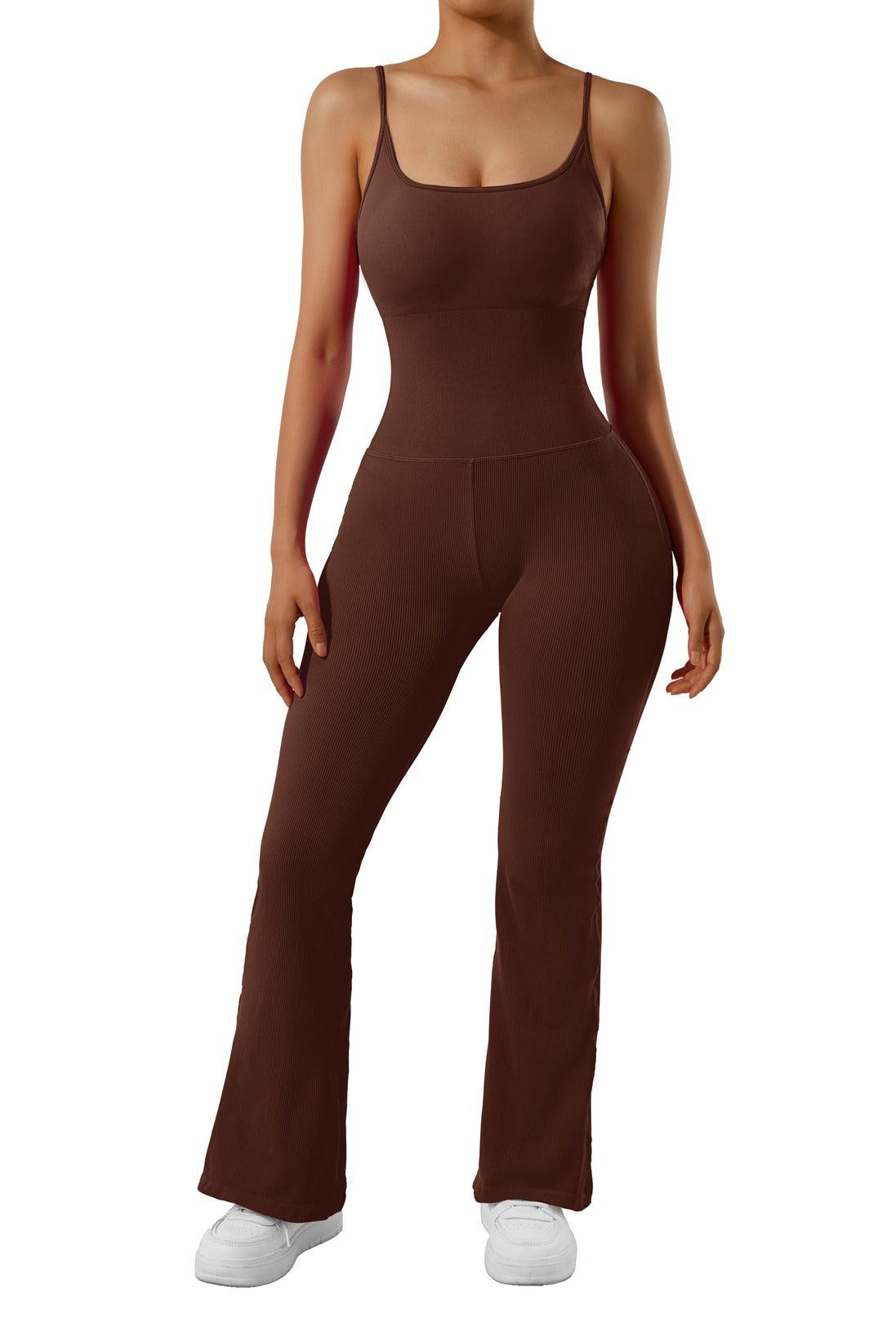 Seamless Ribbed Flare Jumpsuit
