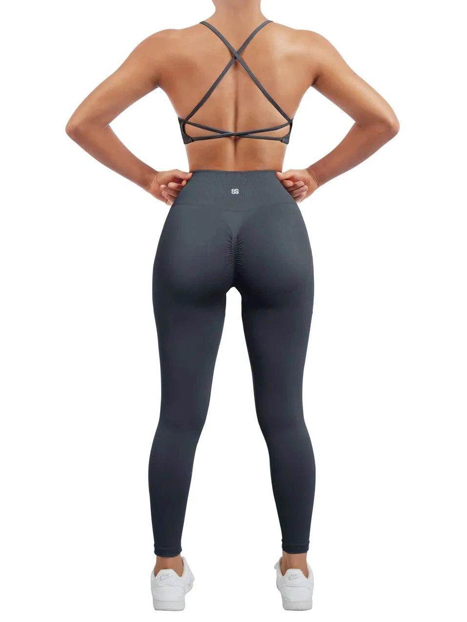 Linyuex Seamless Yoga Clothes Workout Set Sport Leggings and Top