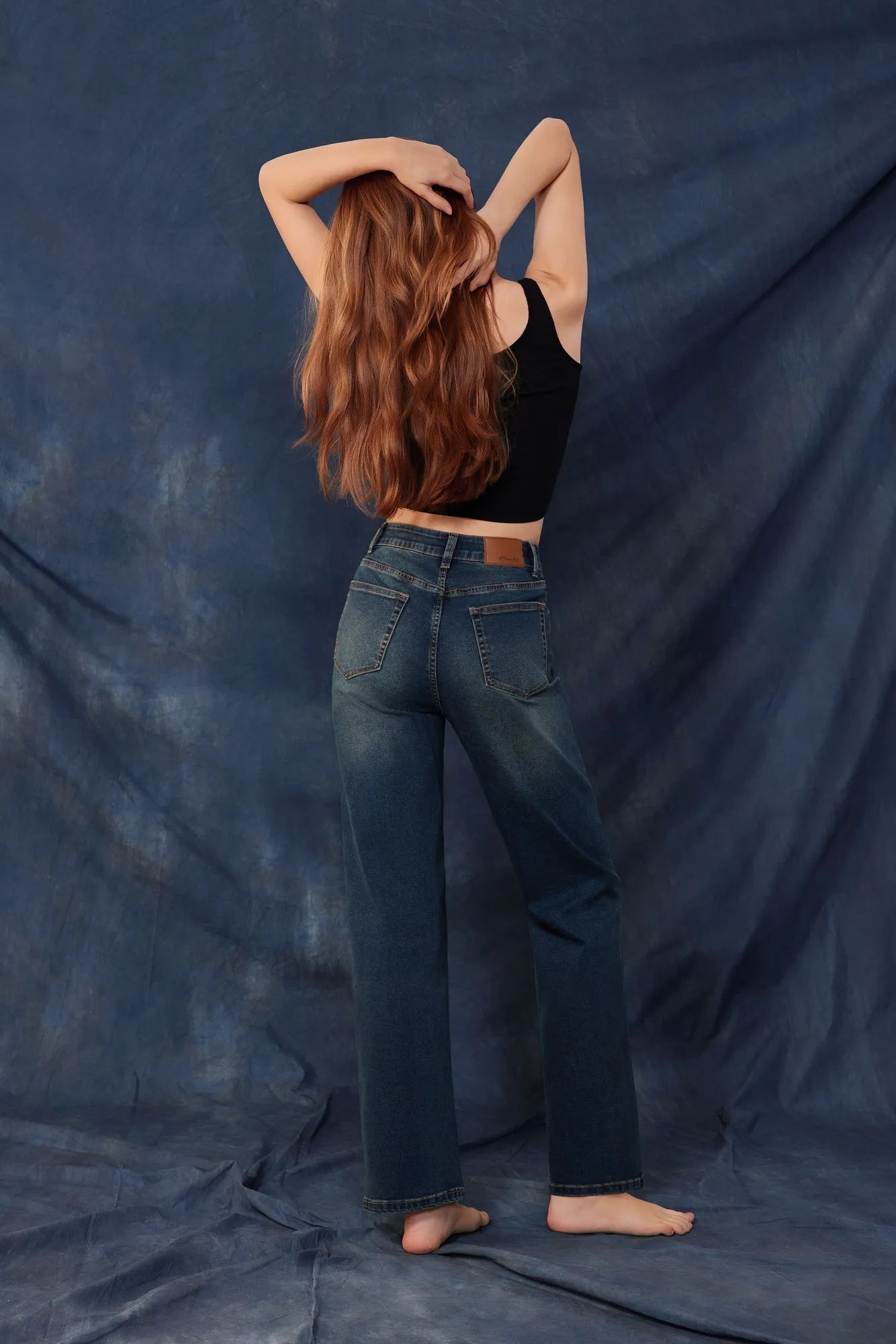 Mid-Rise Stretch Straight Leg Jeans-SUUKSESS-SUUKSESS