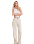 Mid-Rise Stretch Straight Leg Jeans-SUUKSESS-Apricot-2-SUUKSESS