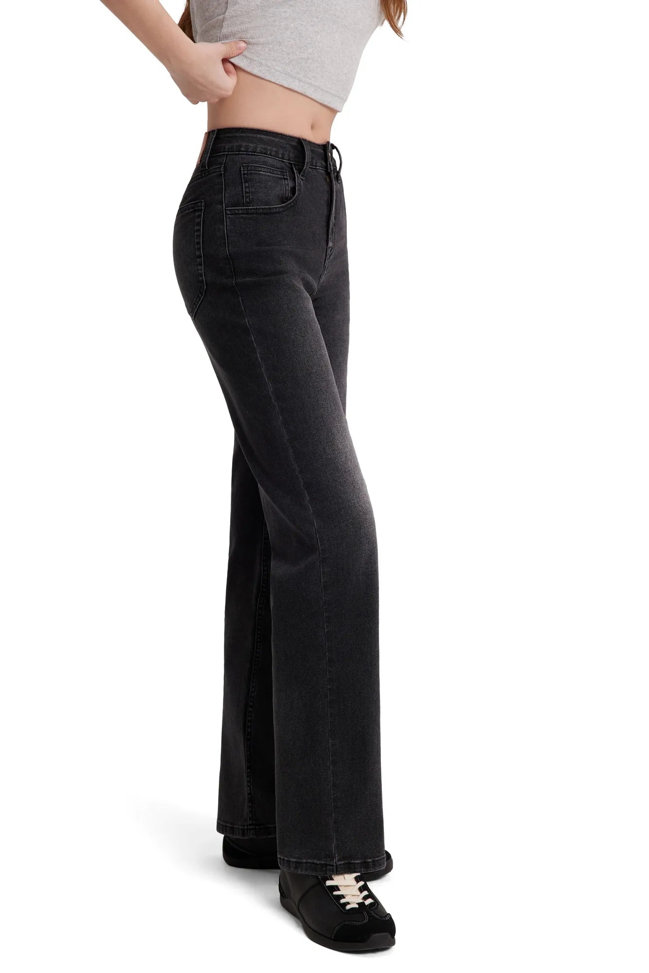Mid-Rise Stretch Straight Leg Jeans-SUUKSESS-SUUKSESS