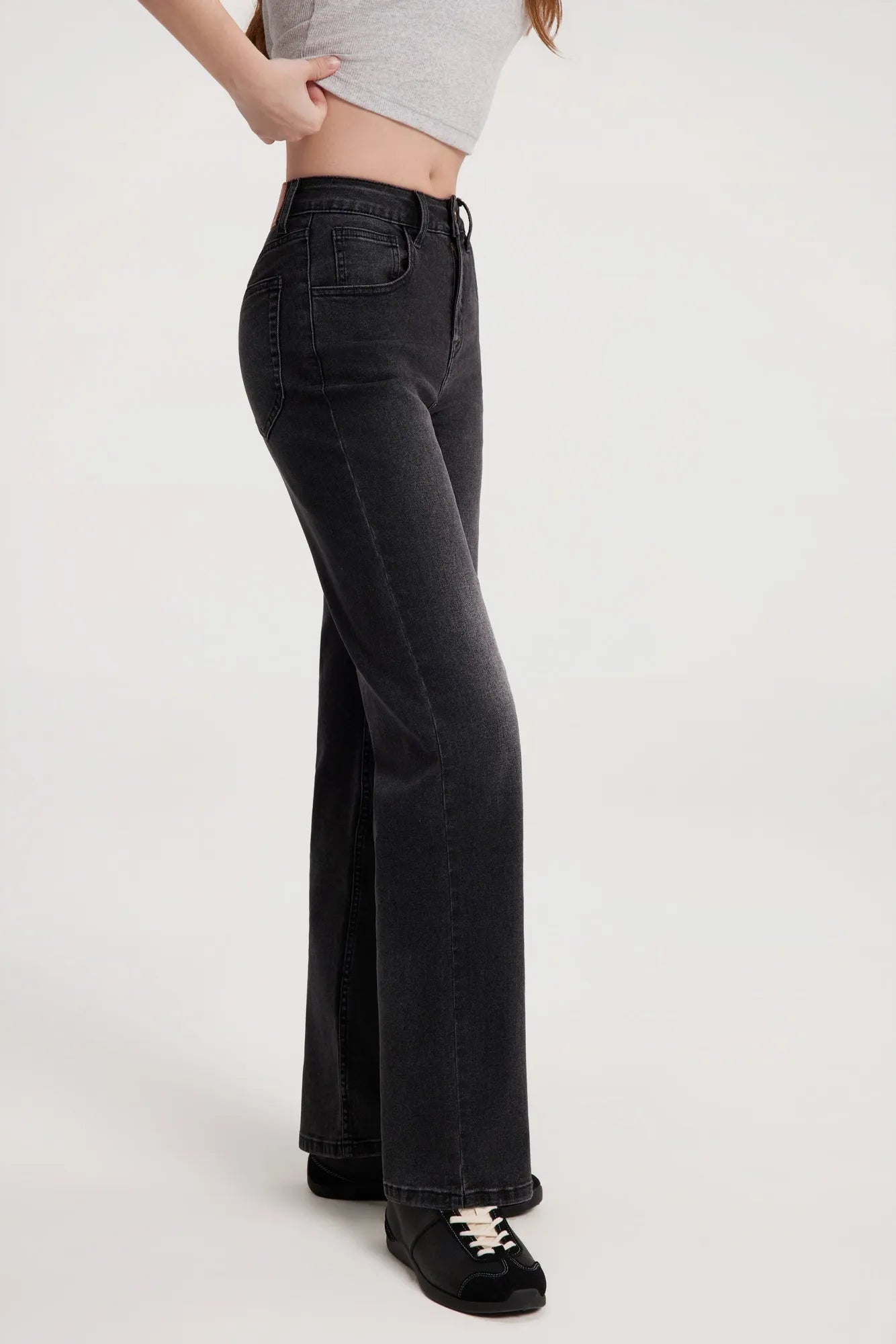 Mid-Rise Stretch Straight Leg Jeans-SUUKSESS-SUUKSESS
