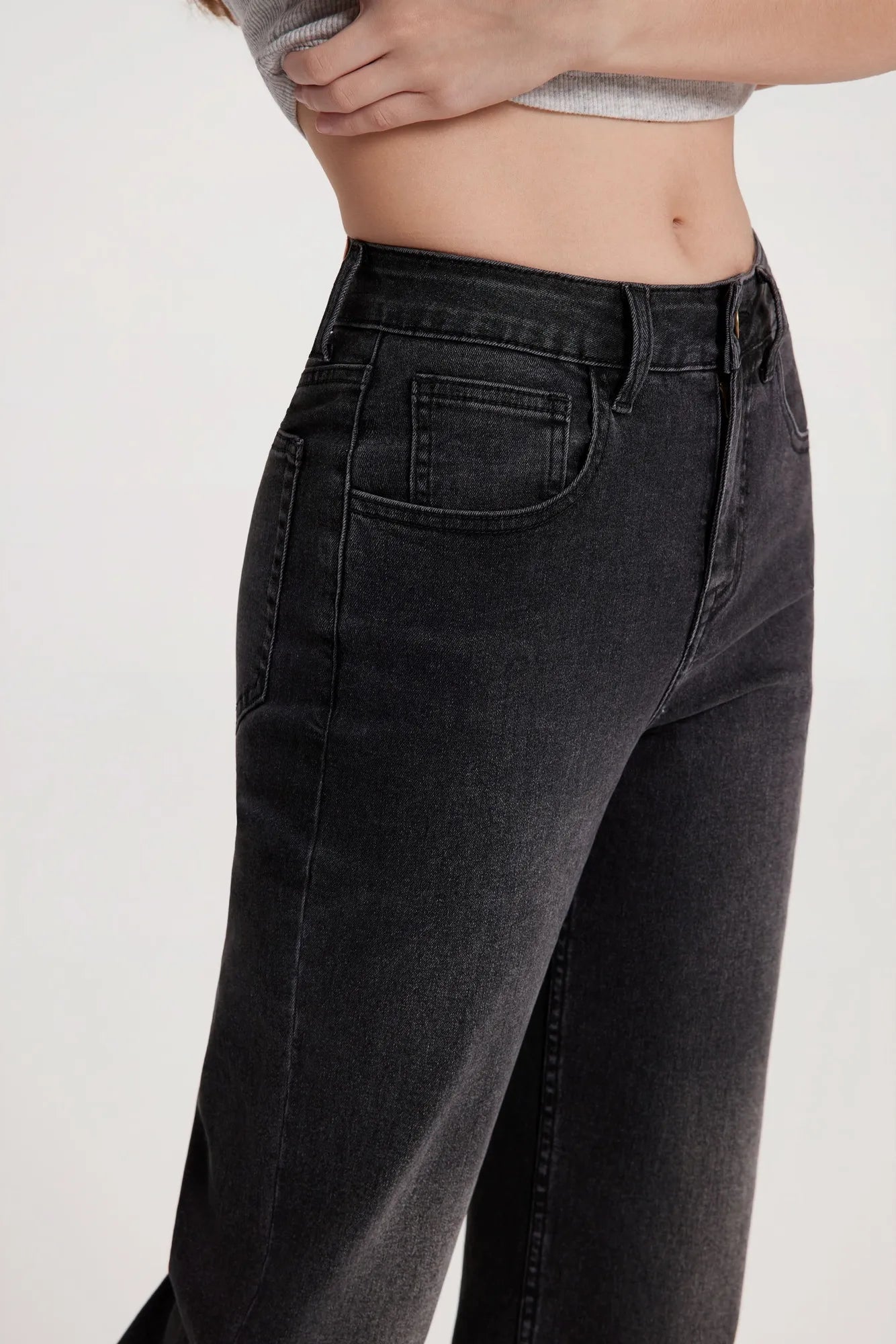Mid-Rise Stretch Straight Leg Jeans-SUUKSESS-SUUKSESS