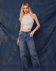 Mid-Rise Stretch Straight Leg Jeans-SUUKSESS-SUUKSESS