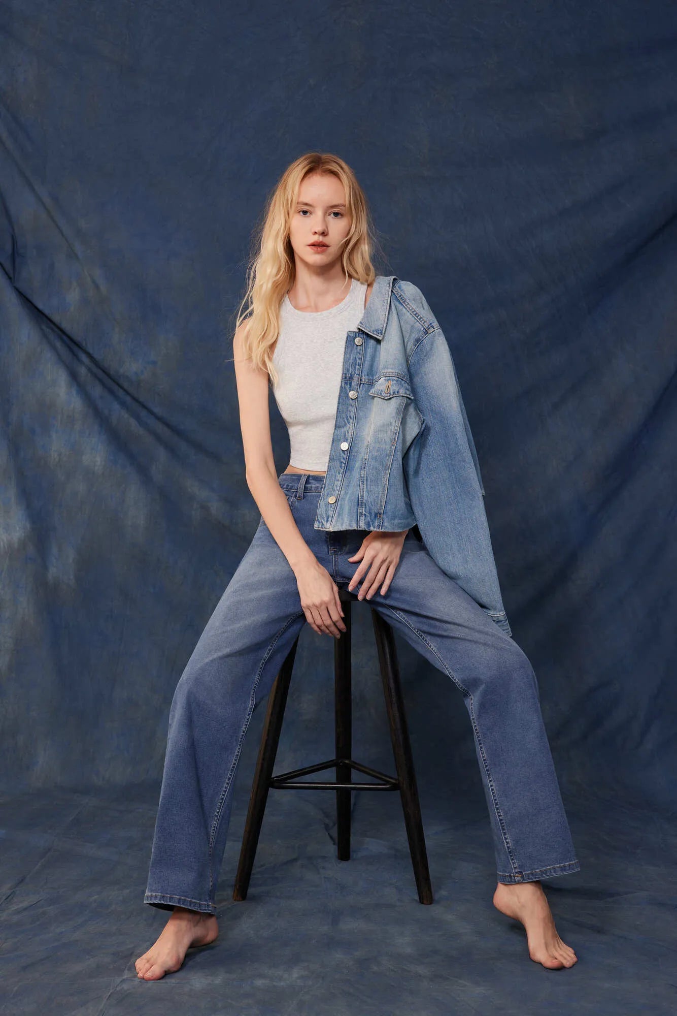 Mid-Rise Stretch Straight Leg Jeans-SUUKSESS-SUUKSESS