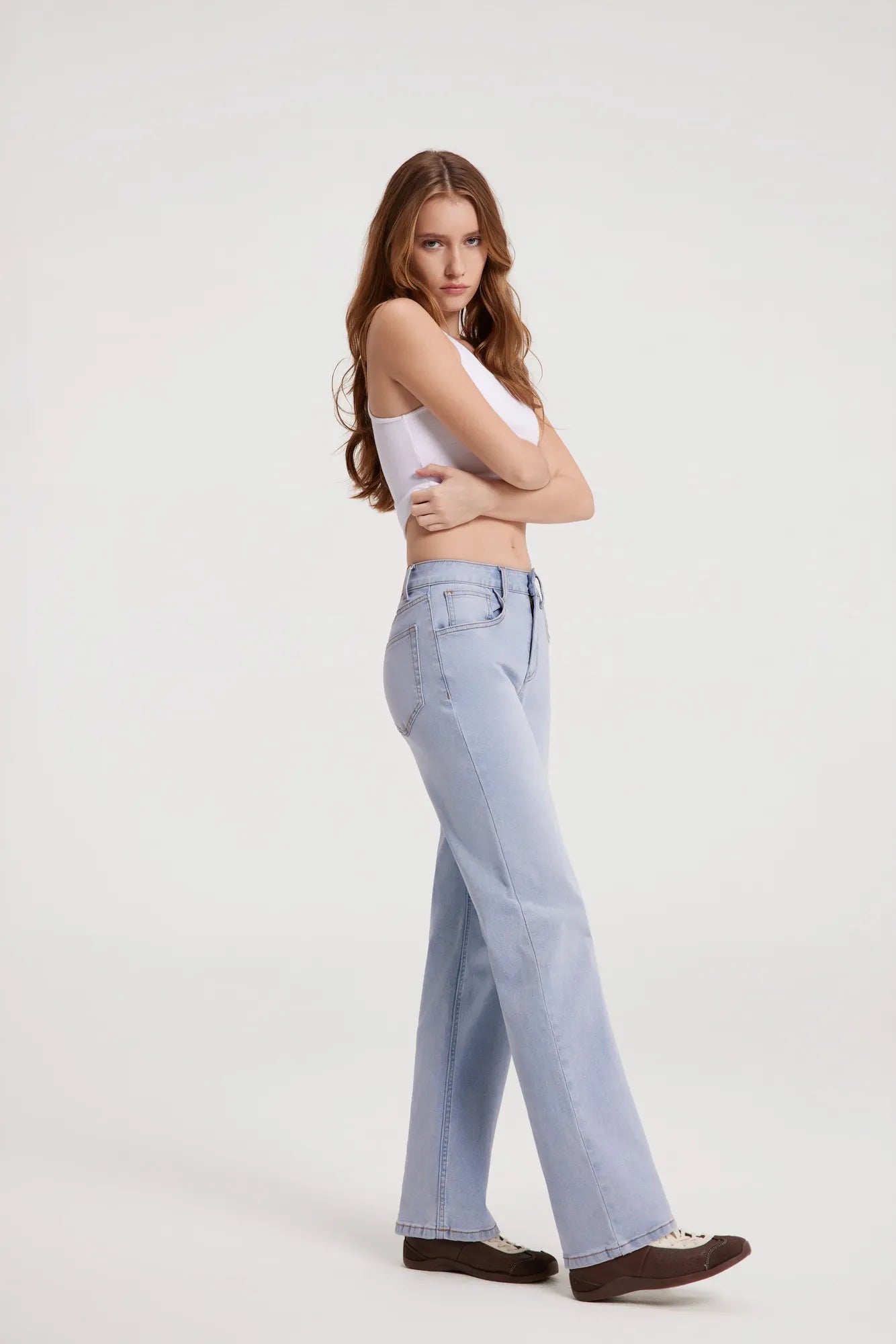 Mid-Rise Stretch Straight Leg Jeans-SUUKSESS-SUUKSESS