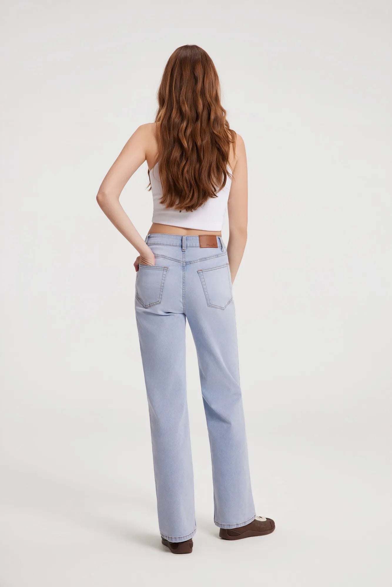 Mid-Rise Stretch Straight Leg Jeans-SUUKSESS-SUUKSESS