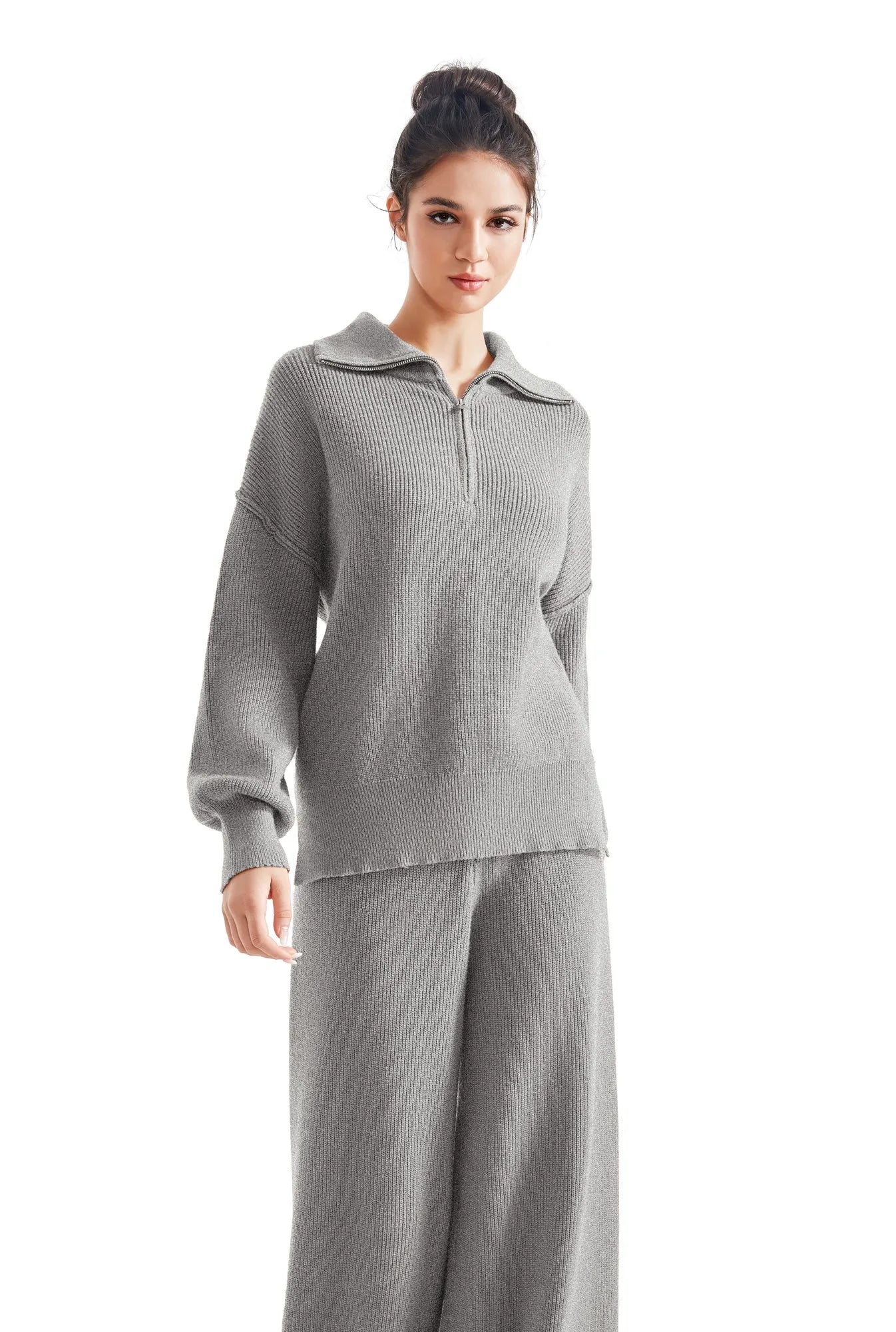 Cloud Knit Oversized Lounge Set-SUUKSESS-XS-Gray-SUUKSESS