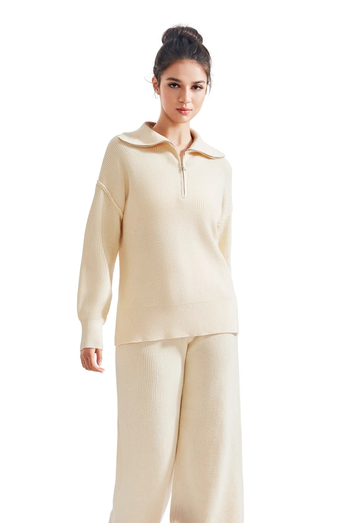 Cloud Knit Oversized Lounge Set-SUUKSESS-XS-Beige-SUUKSESS