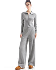 Ribbed Cardign Lounge Set-SUUKSESS-Grey-XS-SUUKSESS