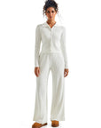 Ribbed Cardign Lounge Set-SUUKSESS-White-XS-SUUKSESS