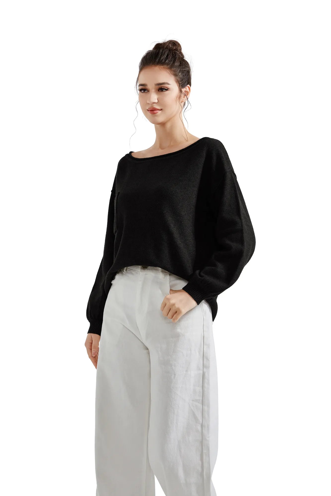 Knit Off Shoulder Sweater Shirts-Clothing-SUUKSESS-SUUKSESS