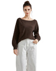 Knit Off Shoulder Sweater Shirts-Clothing-SUUKSESS-Mocha-XS-SUUKSESS