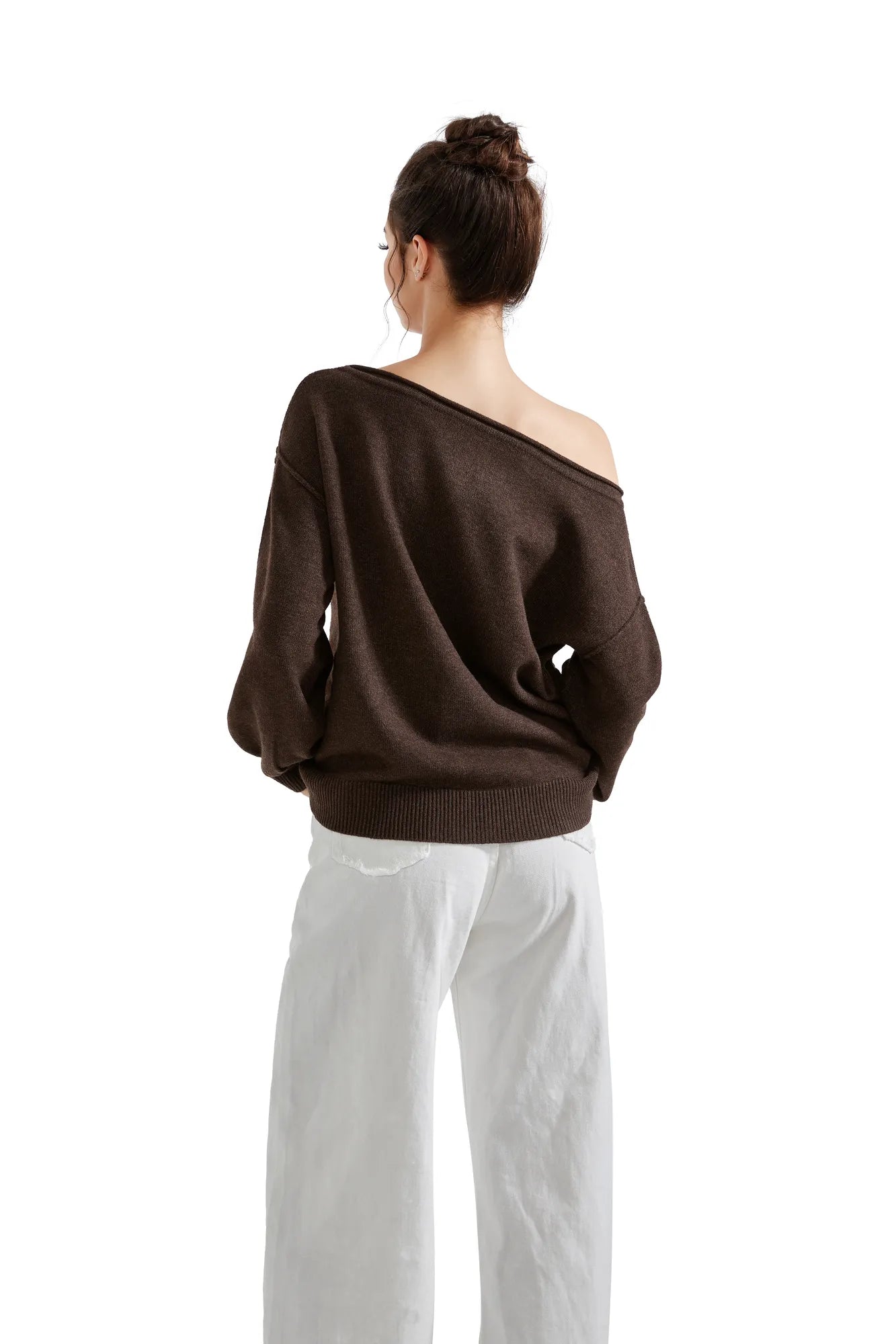 Knit Off Shoulder Sweater Shirts-Clothing-SUUKSESS-SUUKSESS