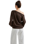 Knit Off Shoulder Sweater Shirts-Clothing-SUUKSESS-SUUKSESS