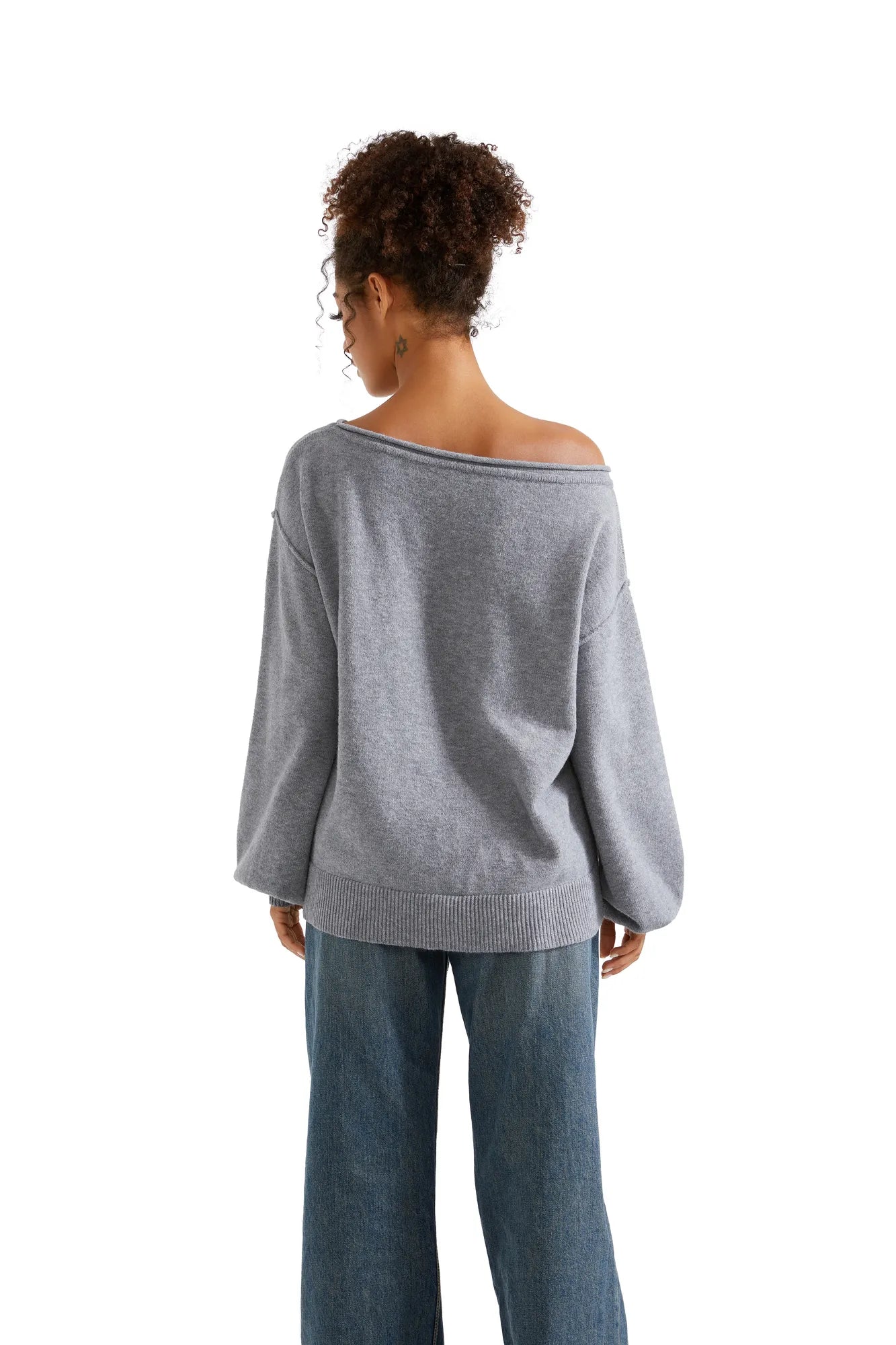 Knit Off Shoulder Sweater Shirts-Clothing-SUUKSESS-SUUKSESS