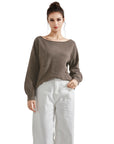 Knit Off Shoulder Sweater Shirts-Clothing-SUUKSESS-Oatmeal-XS-SUUKSESS