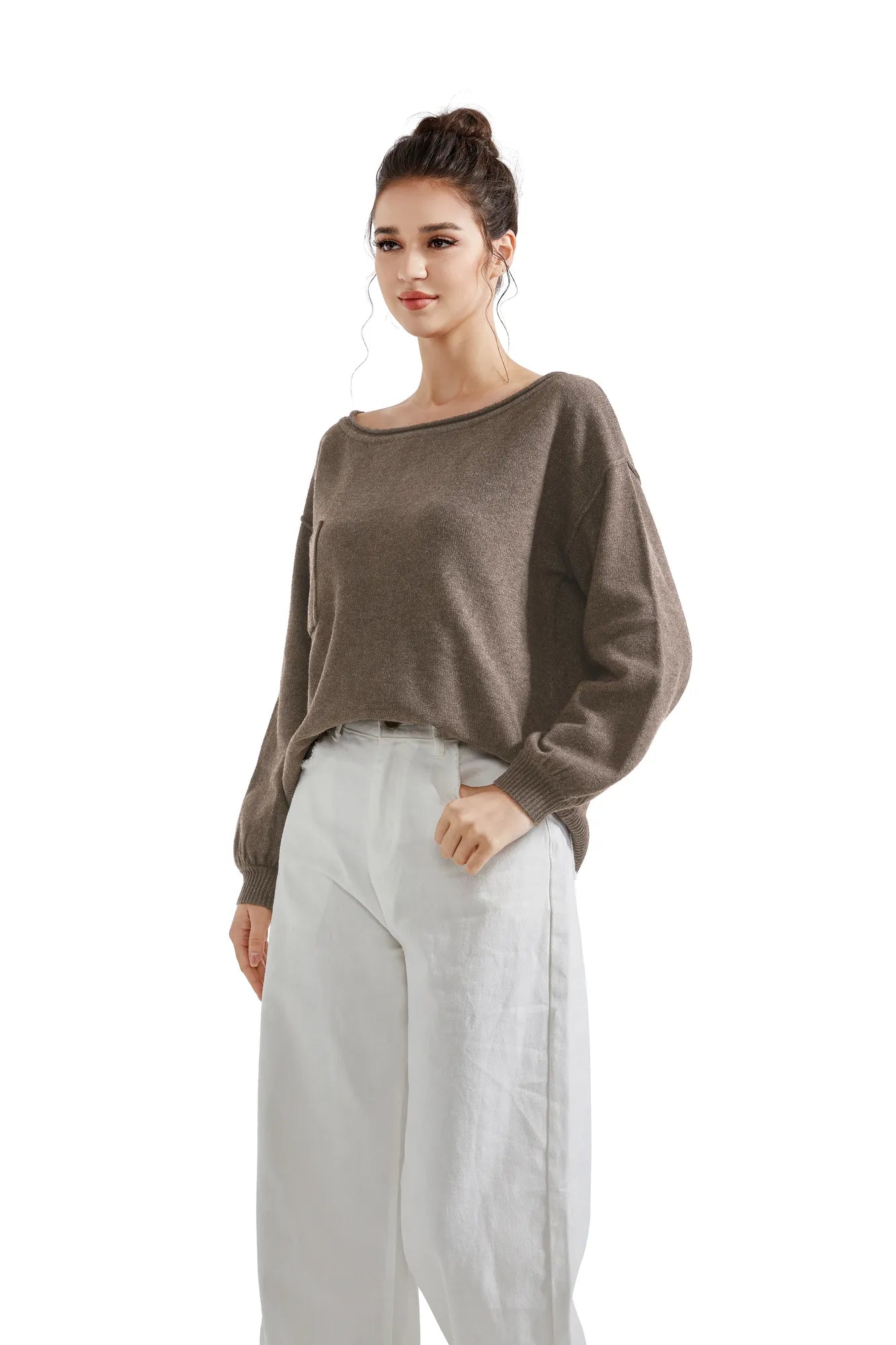 Knit Off Shoulder Sweater Shirts-Clothing-SUUKSESS-SUUKSESS