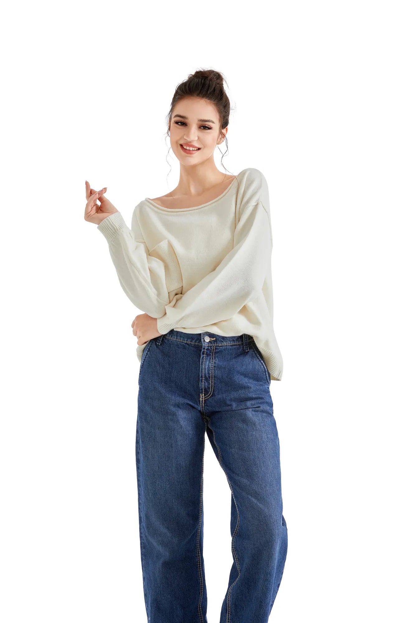 Knit Off Shoulder Sweater Shirts-Clothing-SUUKSESS-SUUKSESS