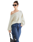 Knit Off Shoulder Sweater Shirts-Clothing-SUUKSESS-SUUKSESS