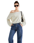 Knit Off Shoulder Sweater Shirts-Clothing-SUUKSESS-SUUKSESS