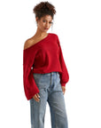 Knit Off Shoulder Sweater Shirts-Clothing-SUUKSESS-SUUKSESS