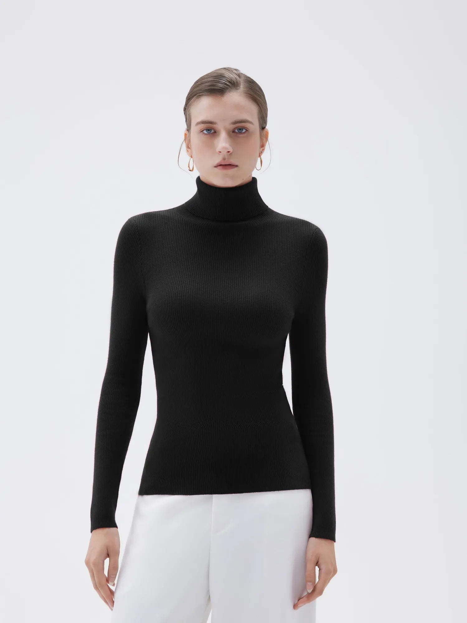 SUUKSESS Women Turtleneck Cashmere Sweater Long Sleeve Shirts Fall Basic Thermal Tops Winter Clothes-SUUKSESS-Black-XS-SUUKSESS