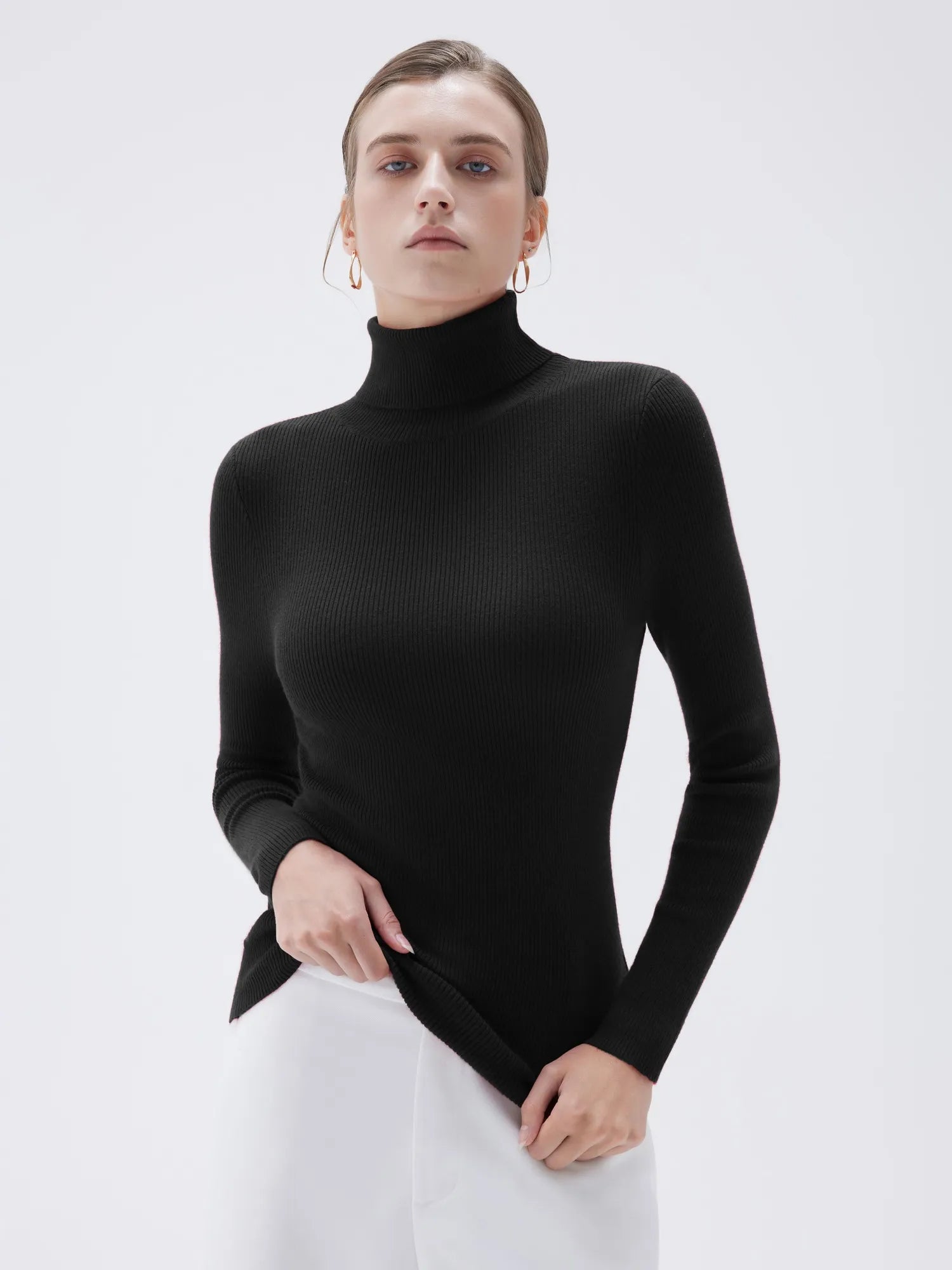 SUUKSESS Women Turtleneck Cashmere Sweater Long Sleeve Shirts Fall Basic Thermal Tops Winter Clothes-SUUKSESS-SUUKSESS