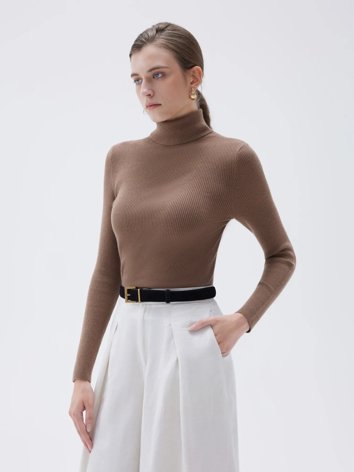 SUUKSESS Women Turtleneck Cashmere Sweater Long Sleeve Shirts Fall Basic Thermal Tops Winter Clothes-SUUKSESS-SUUKSESS