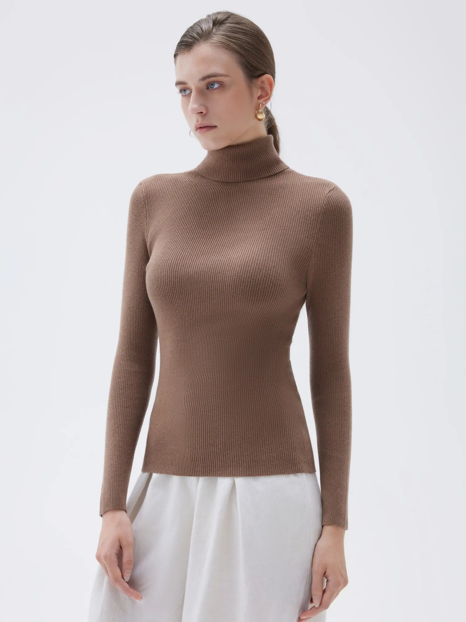 SUUKSESS Women Turtleneck Cashmere Sweater Long Sleeve Shirts Fall Basic Thermal Tops Winter Clothes-SUUKSESS-SUUKSESS