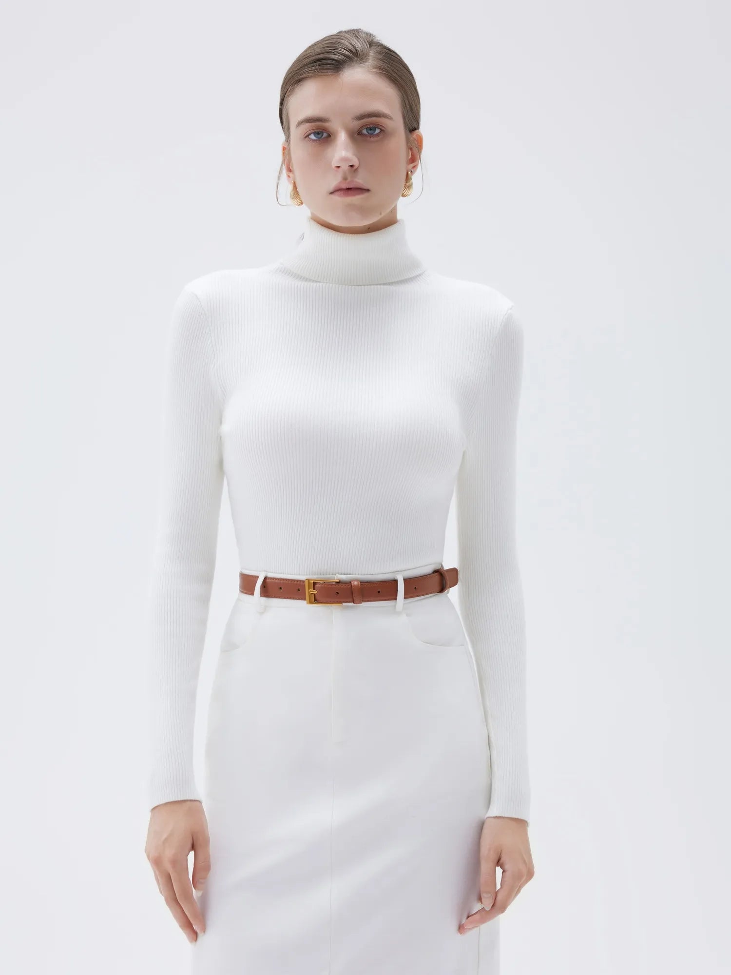 SUUKSESS Women Turtleneck Cashmere Sweater Long Sleeve Shirts Fall Basic Thermal Tops Winter Clothes-SUUKSESS-White-XS-SUUKSESS