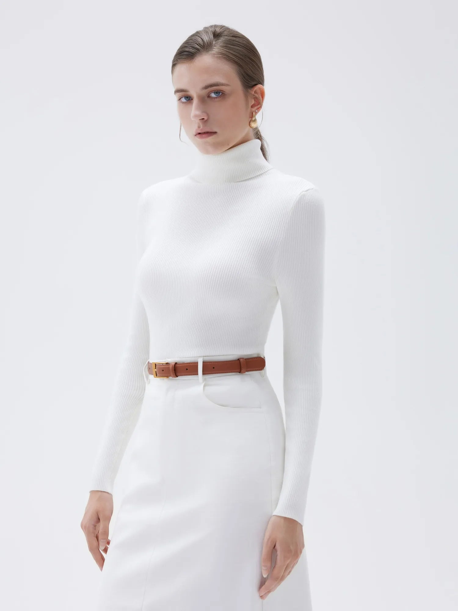 SUUKSESS Women Turtleneck Cashmere Sweater Long Sleeve Shirts Fall Basic Thermal Tops Winter Clothes-SUUKSESS-SUUKSESS