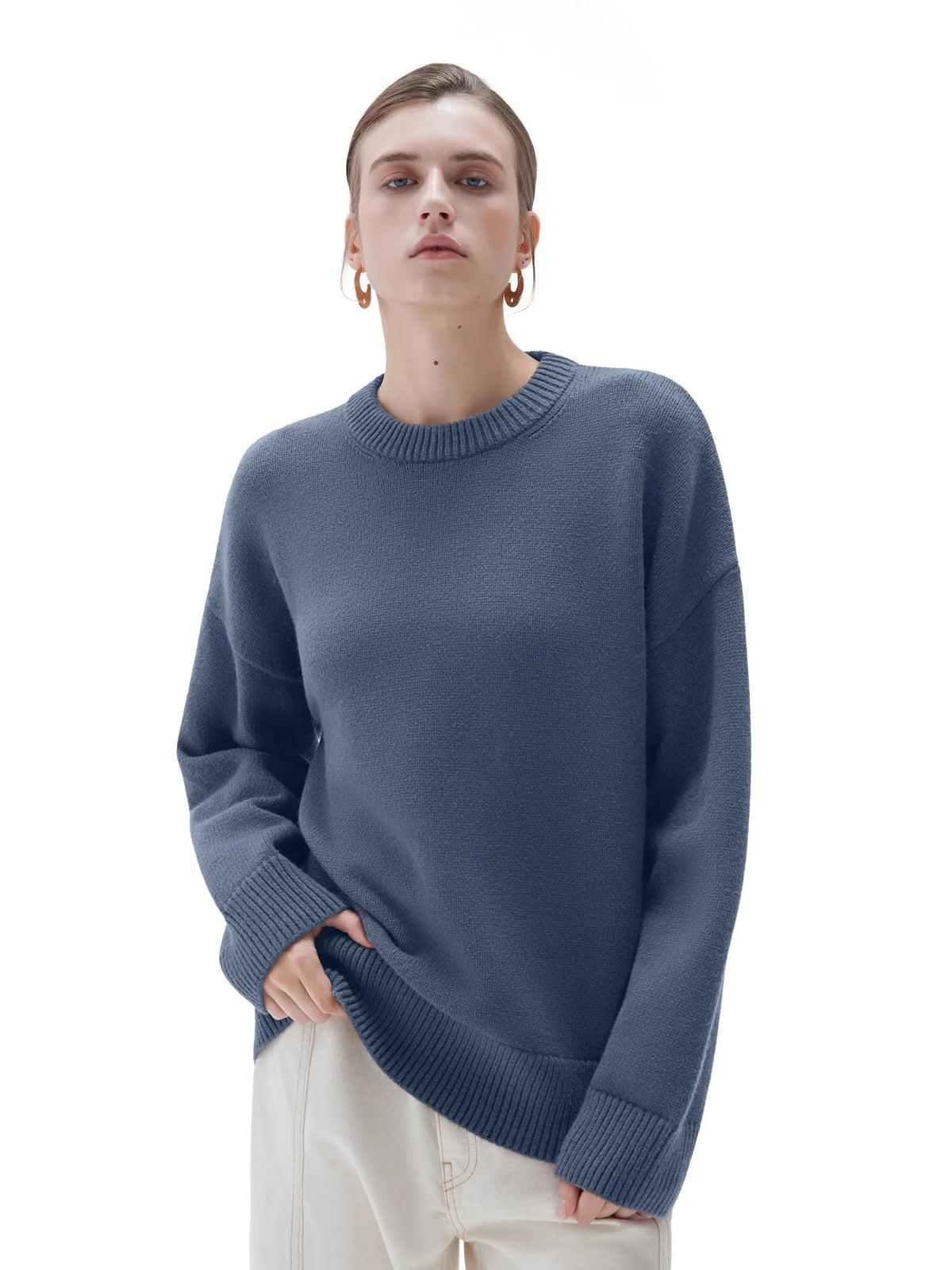 Cashmere Oversized Crew Neck Sweater
