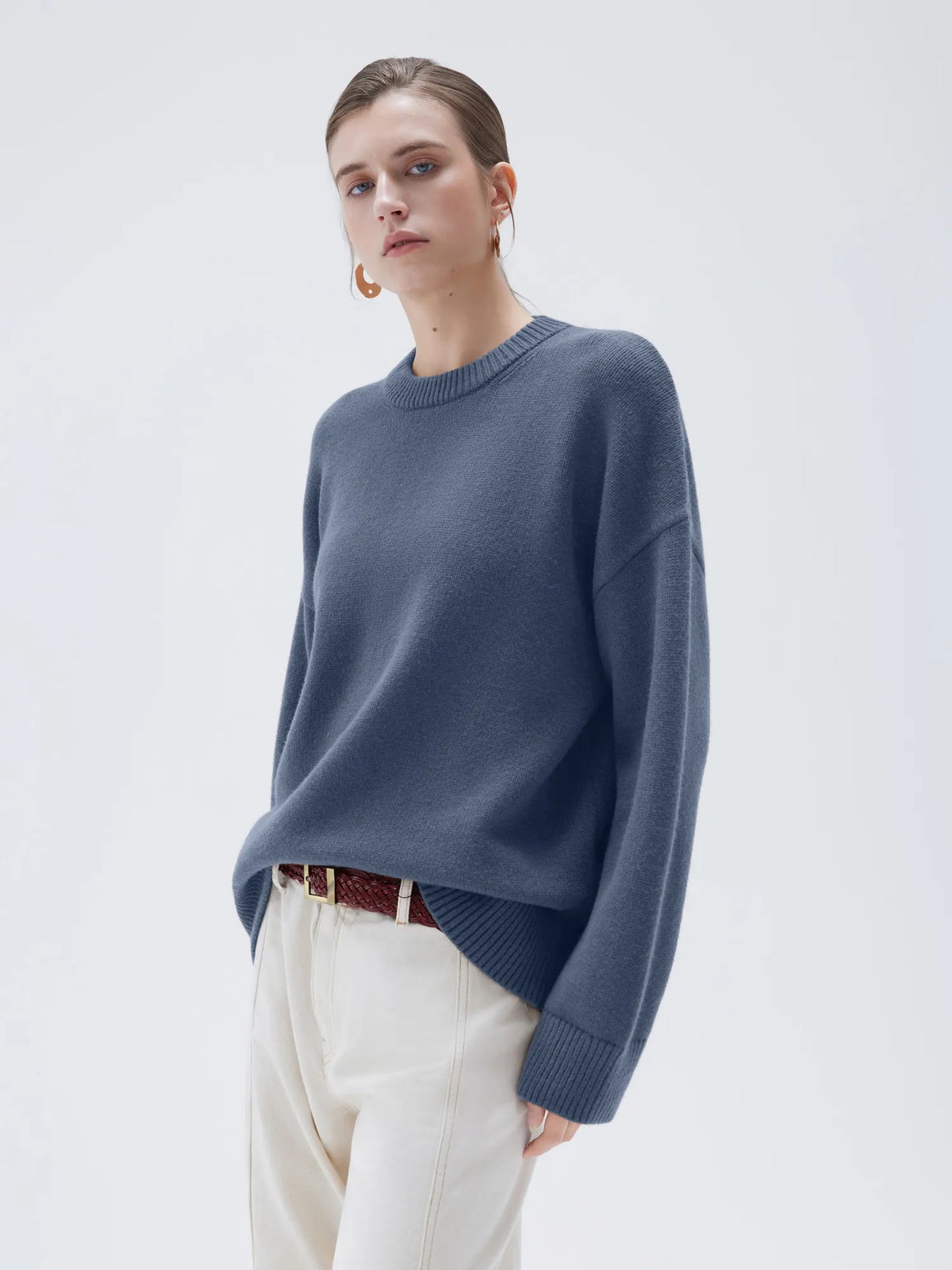 Cashmere Oversized Crew Neck Sweater