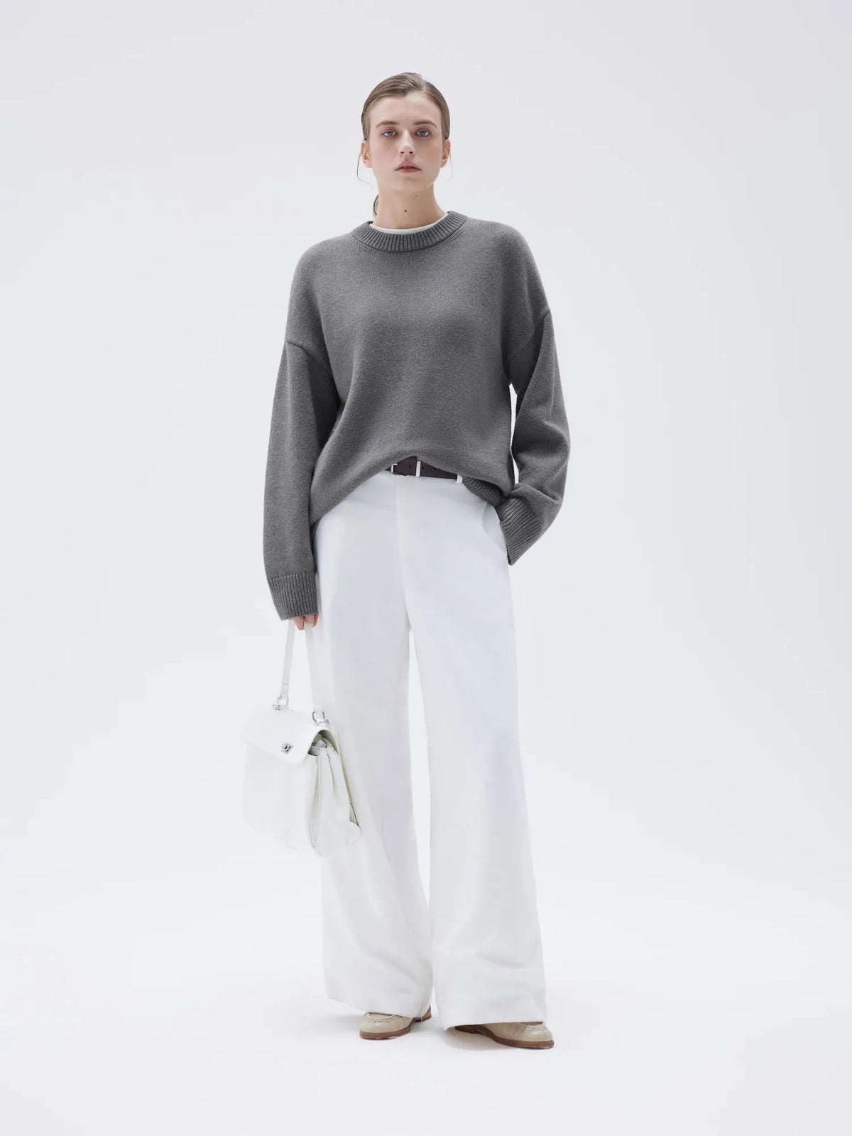 Cashmere Oversized Crew Neck Sweater