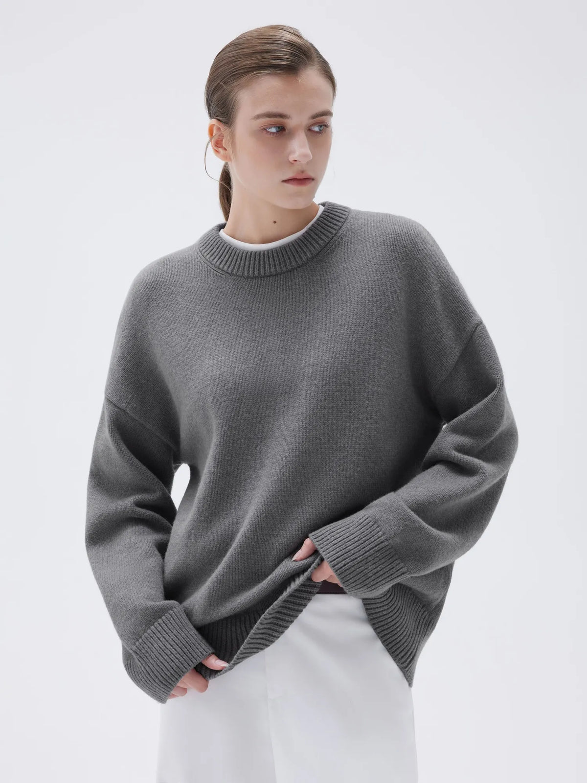 Cashmere Oversized Crew Neck Sweater