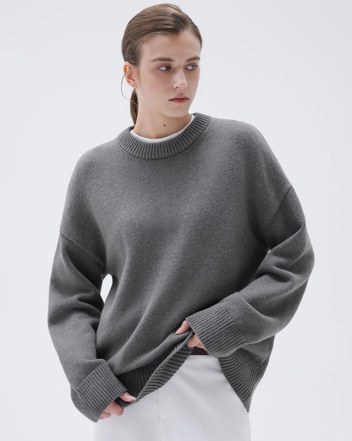 Cashmere Oversized Crew Neck Sweater