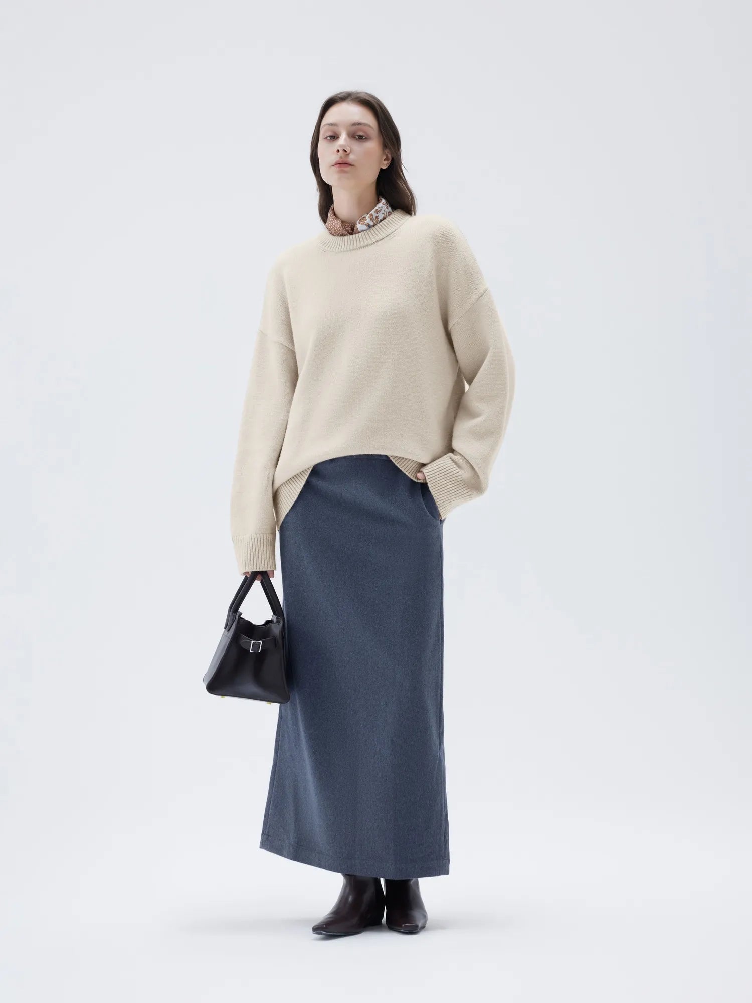 Cashmere Oversized Crew Neck Sweater