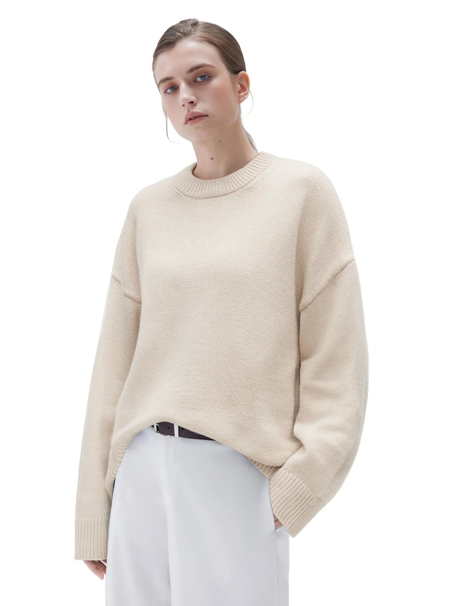 Cashmere Oversized Crew Neck Sweater