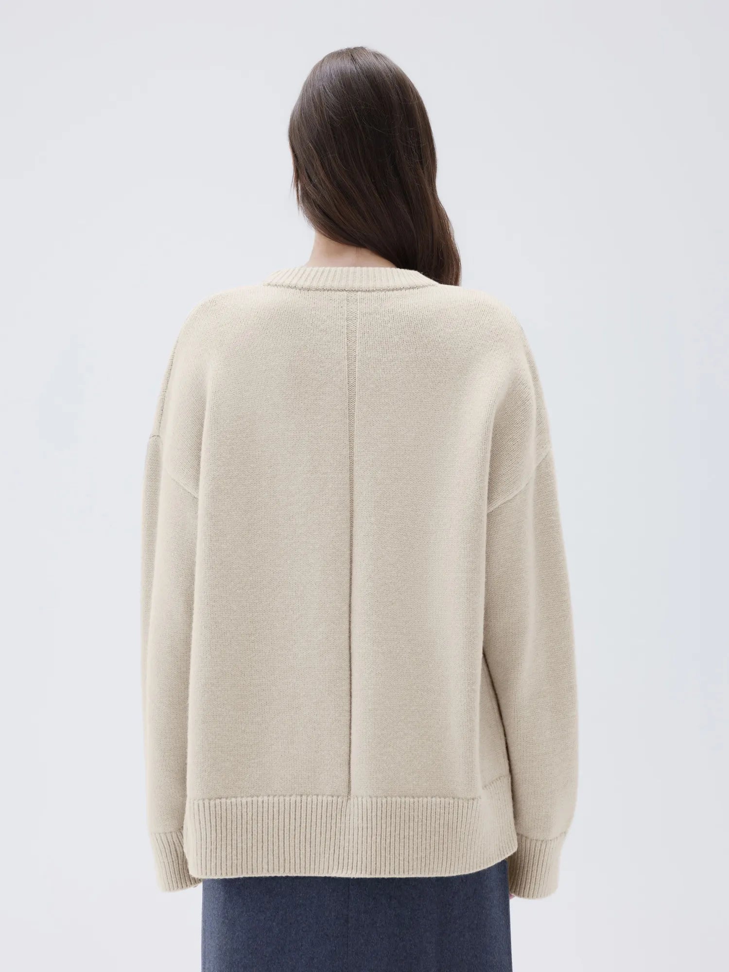 Cashmere Oversized Crew Neck Sweater