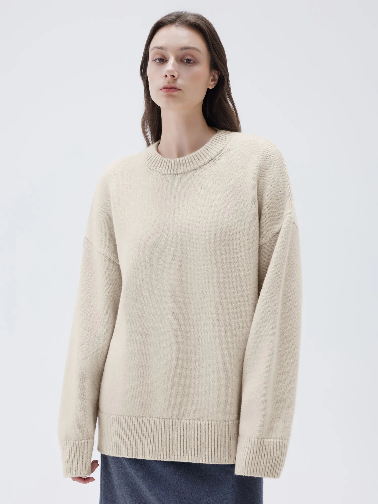 Cashmere Oversized Crew Neck Sweater