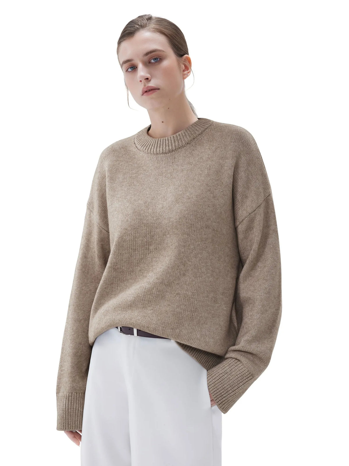 Cashmere Oversized Crew Neck Sweater