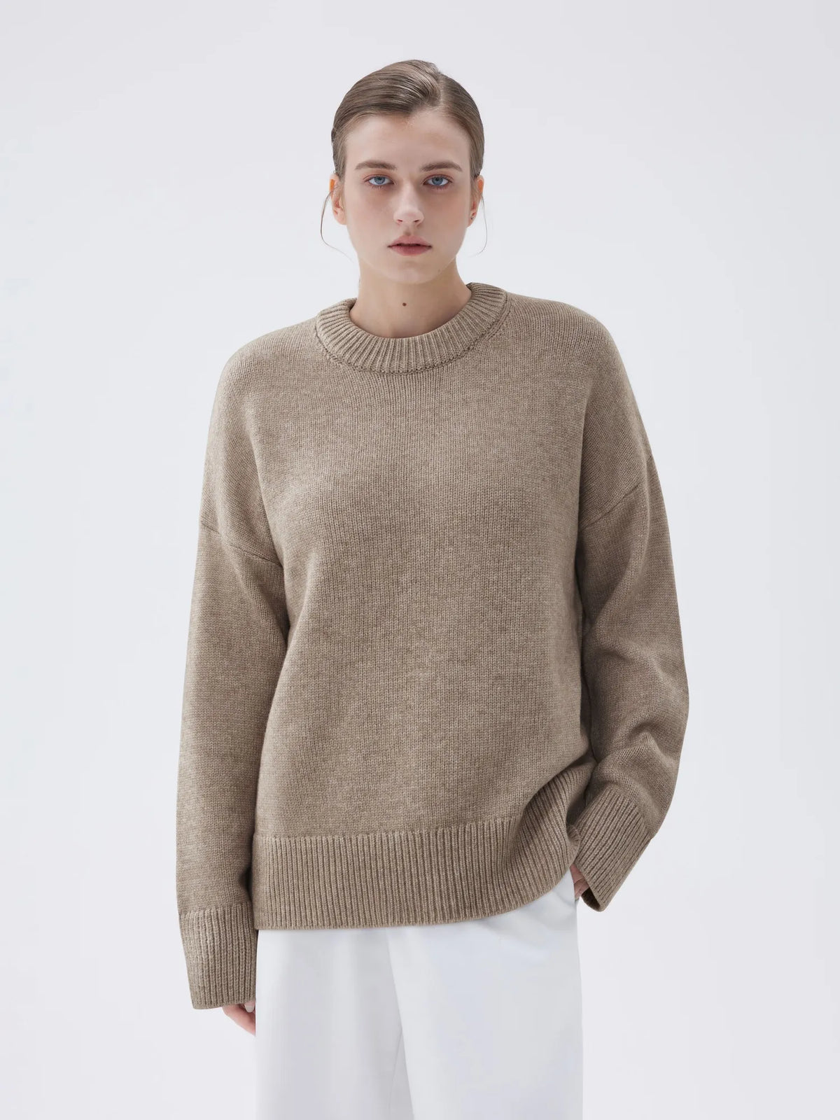 Cashmere Oversized Crew Neck Sweater