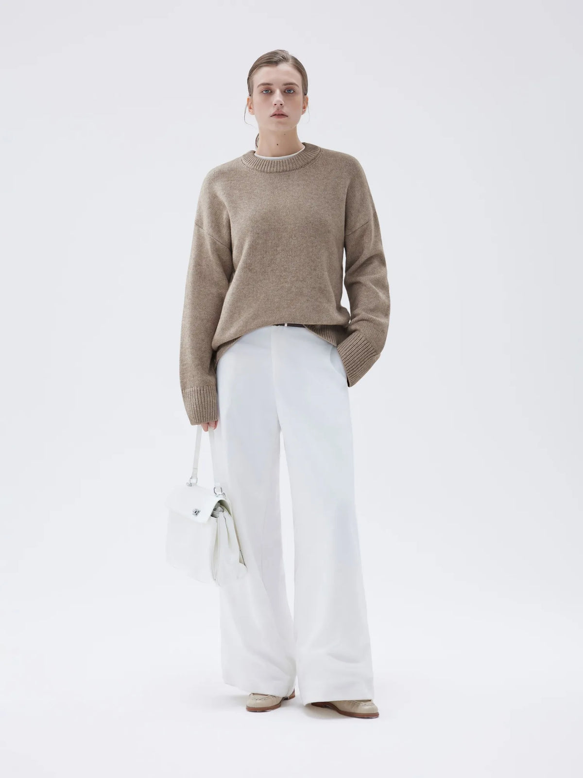 Cashmere Oversized Crew Neck Sweater