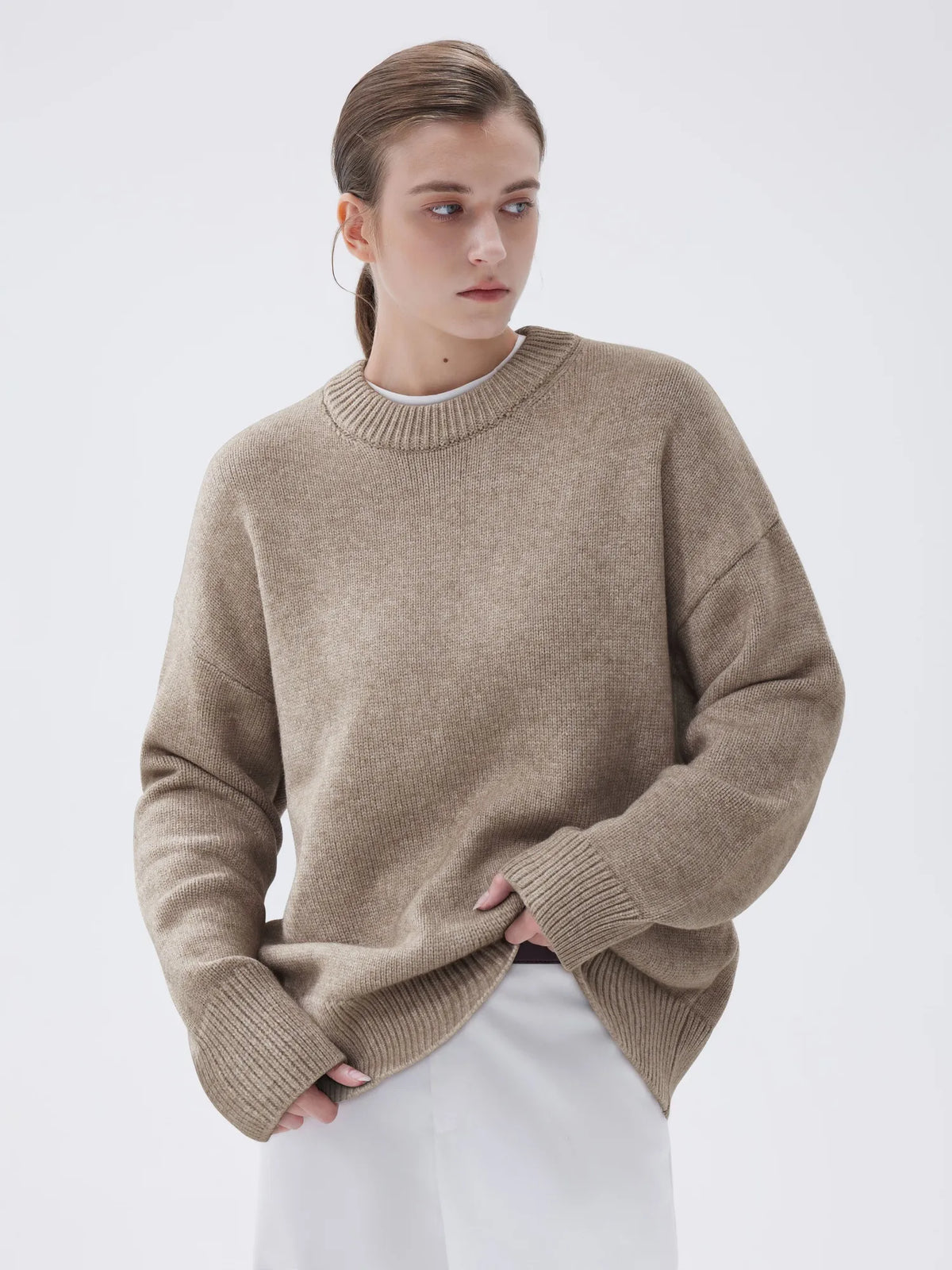 Cashmere Oversized Crew Neck Sweater