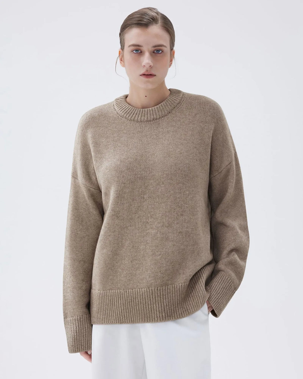 Cashmere Oversized Crew Neck Sweater
