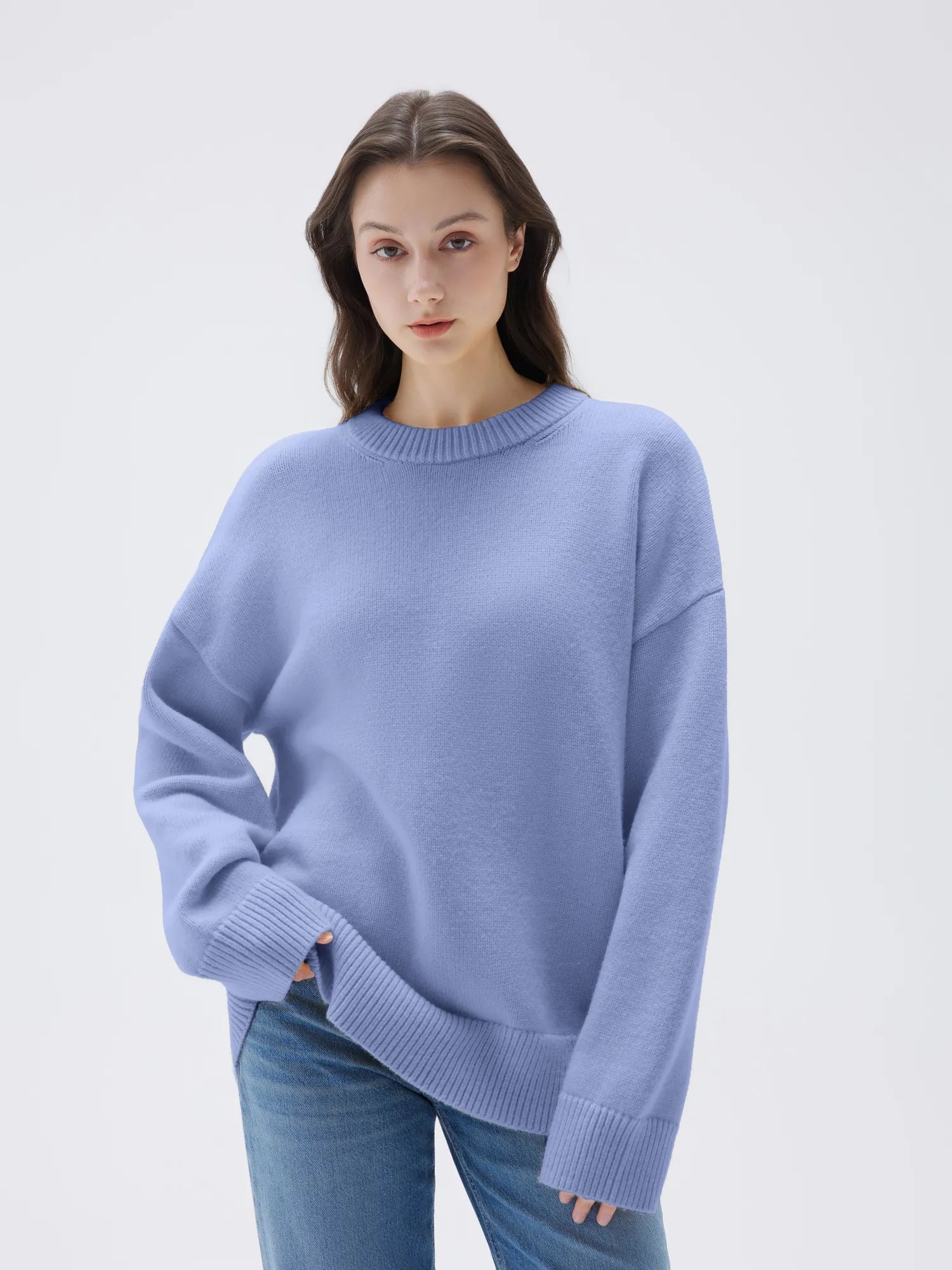 Cashmere Oversized Crew Neck Sweater