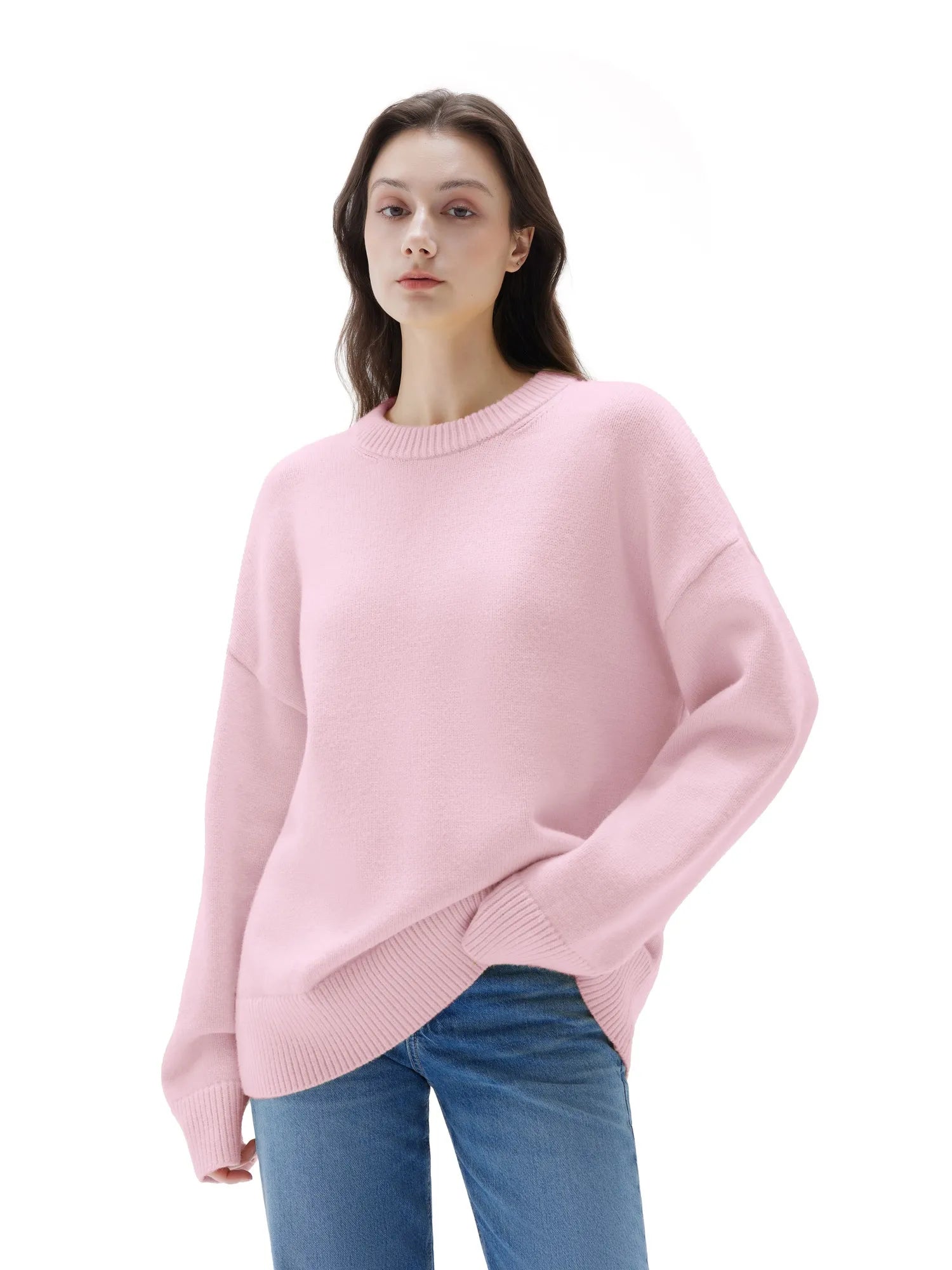 Cashmere Oversized Crew Neck Sweater