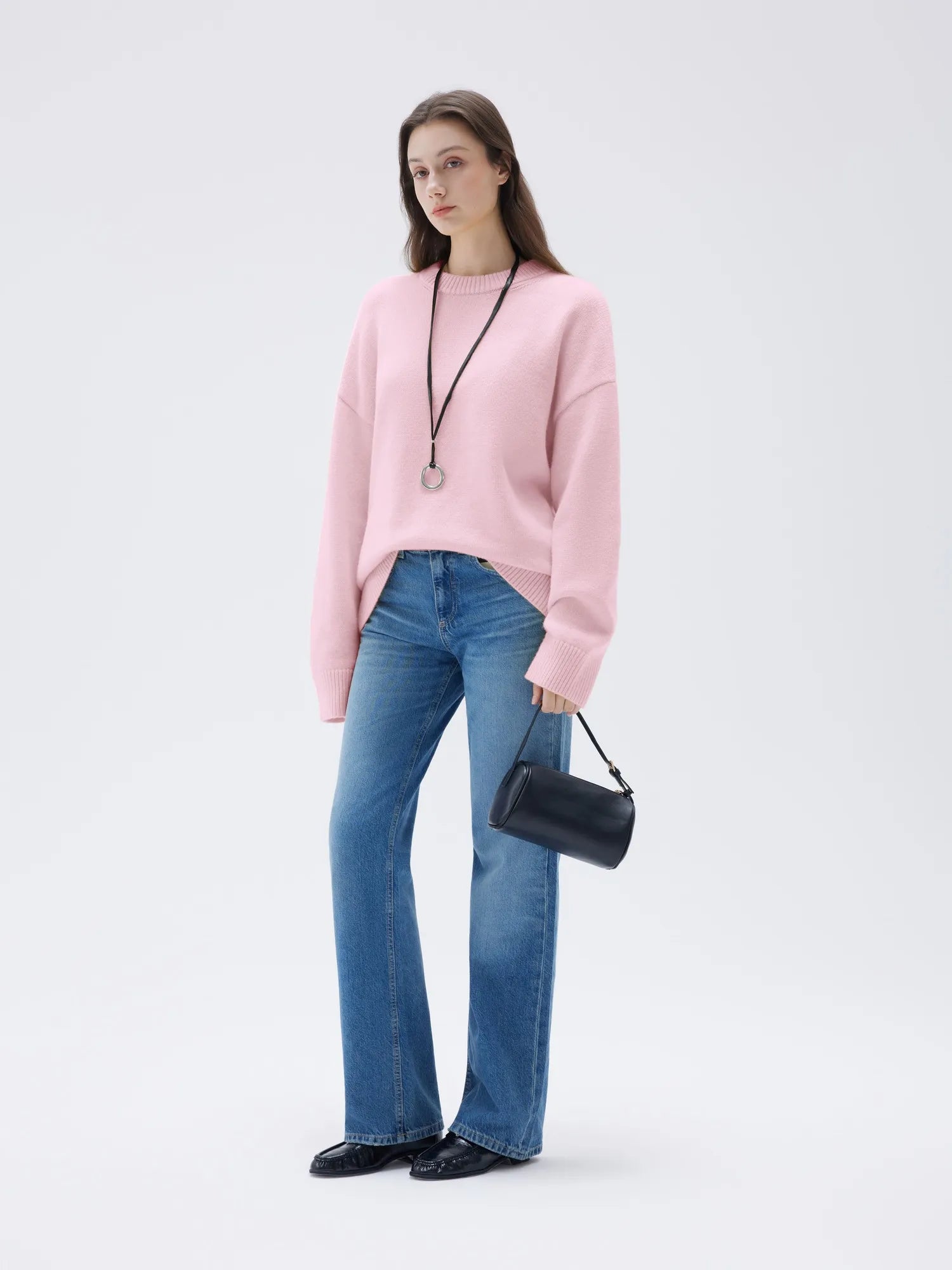 Cashmere Oversized Crew Neck Sweater