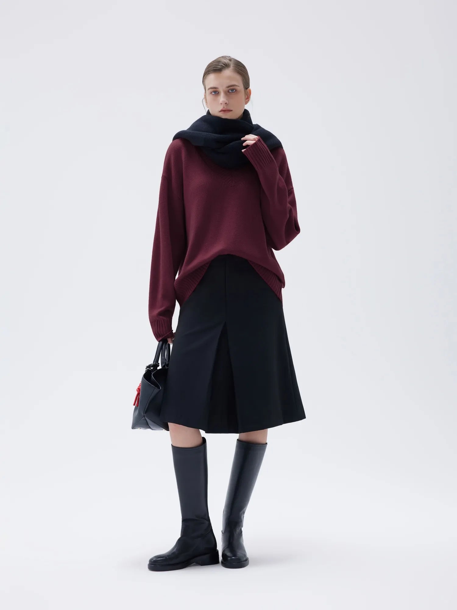 Cashmere Oversized V Neck Sweater